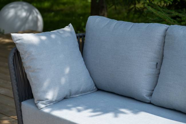 "Багамы" лаунж-зона 5-местная плетеная из роупа (веревки), каркас алюминиевый темно-серый, роуп серый "Багамы" лаунж-зона 5-местная плетеная из роупа (веревки), каркас алюминиевый темно-серый, роуп серый