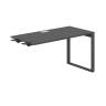 AG.118.AN.L.72.AN  / Стол комбо 1400х800х750  / профиль О-образный: 70х20 антрацит; лючок: серебро; столешница: антрацит