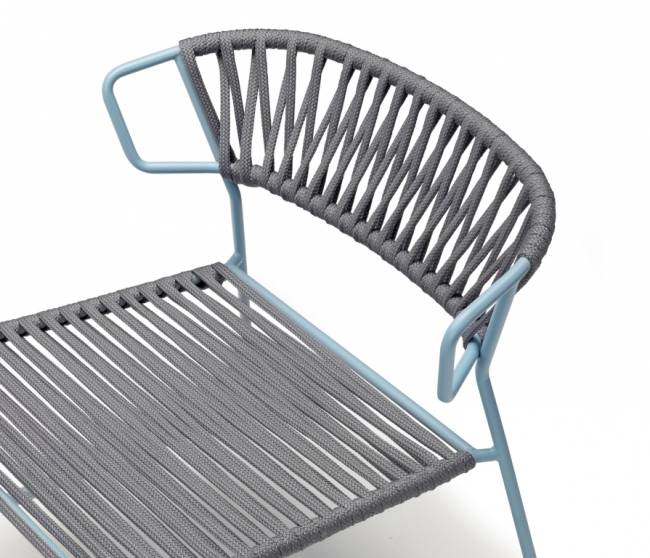 Кресло лаунж плетеное Lisa Lounge Filo голубой, антрацит 690х670х670 мм