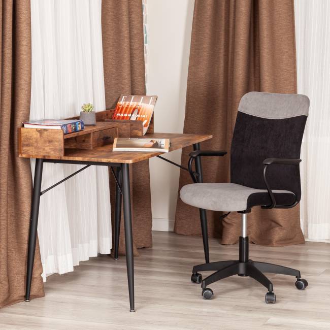 Кресло FLY флок , серый/черный, 29/35 серый/черный флок