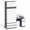 Стол компьютерный МС-1 правый со шкафом на 900 с антресолью Мори цвет графит/белый