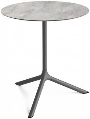 Стол ламинированный обеденный Tripe Maxi антрацит, каменный Ø800х740 мм