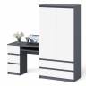 Стол компьютерный с тремя ящиками слева и шкаф-комод МШ900 три ящика и две двери Мори цвет графит/белый