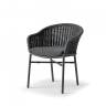 Кресло плетеное с подушкой Lecce антрацит, темно-серый, угольный 610х590х790 мм