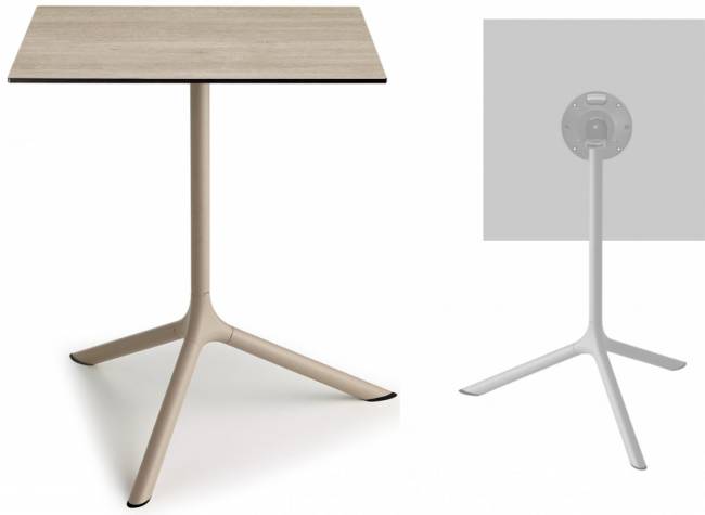 Стол ламинированный обеденный складной Tripe Maxi Folding тортора, состаренный дуб тортора 700х700х740 мм Стол ламинированный обеденный складной Tripe Maxi Folding тортора, состаренный дуб тортора 700х700х740 мм