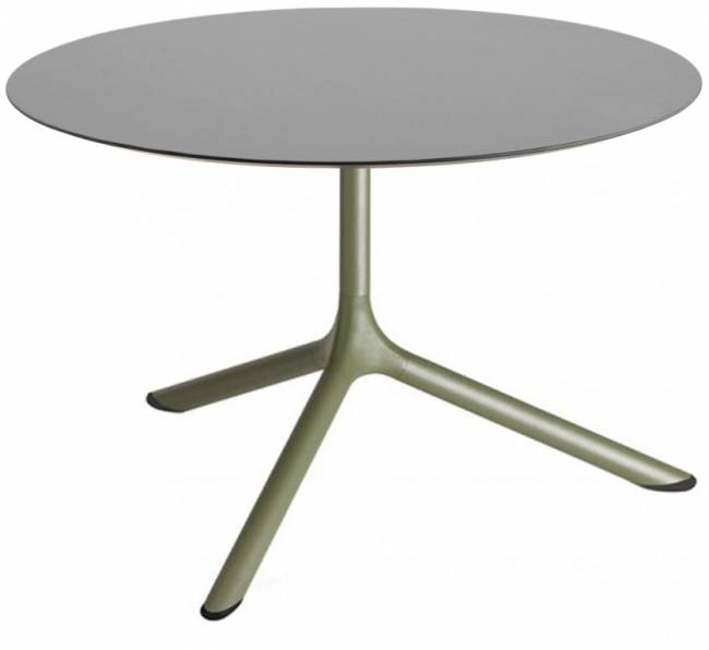 Столик ламинированный кофейный Tripe Maxi оливковый, светло-серый Ø800х510 мм