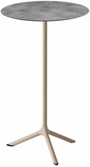 Стол ламинированный барный Tripe тортора, цементный Ø600х1100 мм