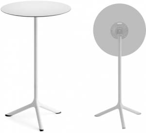 Стол ламинированный барный складной Tripe Folding белый, белый Ø600х1100 мм