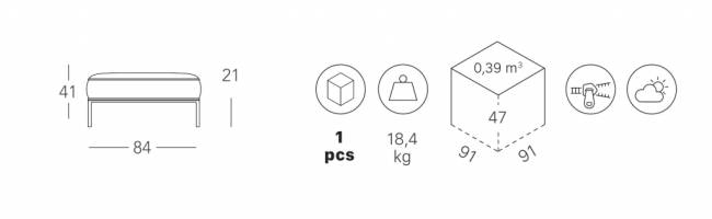 Пуф с подушкой Flap лен, белый 840х840х410 мм Пуф с подушкой Flap лен, белый 840х840х410 мм