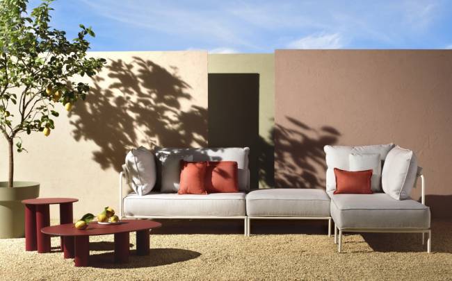 Пуф с подушкой Flap лен, белый 840х840х410 мм Пуф с подушкой Flap лен, белый 840х840х410 мм