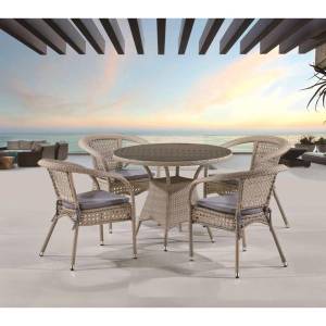 Комплект плетеной мебели Лион-1C T220CT/Y32-W85 Latte (4+1)