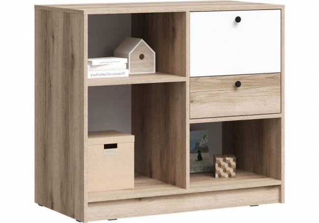 Комод Кинд ТБ-01 супермат белый / дуб делано