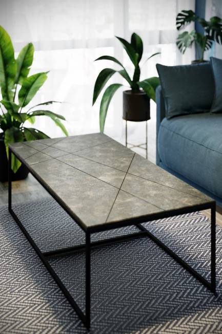 Стол журнальный Калифорния Геометрика, серый бетон