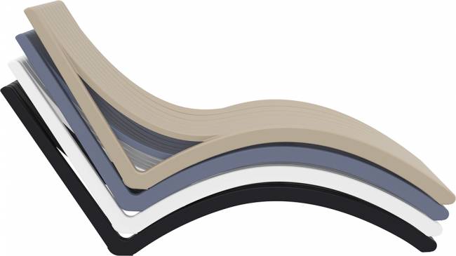 Шезлонг-лежак пластиковый Slim черный 1800х720х700 мм