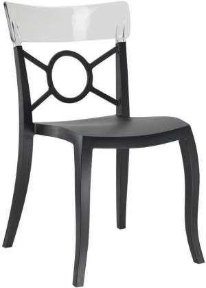 Стул пластиковый Opera-S черный, прозрачный 490х550х840 мм