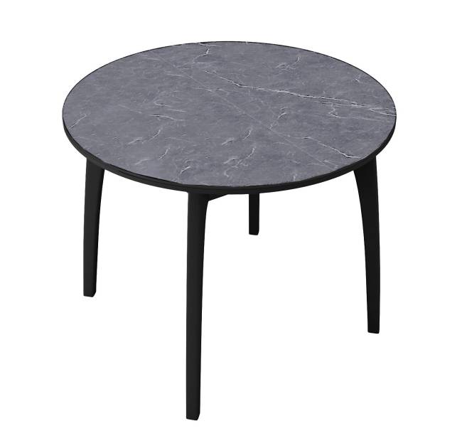 Стол DikLine MK46 Керамика Серый мрамор/подстолье черное/опоры черные Стол DikLine MK46 Керамика Серый мрамор/подстолье черное/опоры черные
