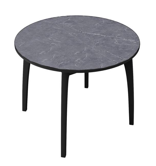Стол DikLine MK46 Керамика Серый мрамор/подстолье черное/опоры черные Стол DikLine MK46 Керамика Серый мрамор/подстолье черное/опоры черные