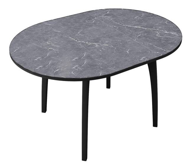 Стол DikLine MK46 Керамика Серый мрамор/подстолье черное/опоры черные Стол DikLine MK46 Керамика Серый мрамор/подстолье черное/опоры черные