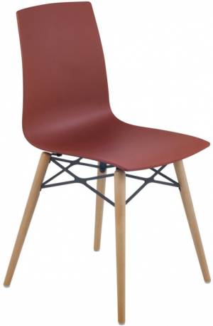Стул пластиковый X-Treme-S Wox Pro Beech Wood кирпично-красный 470х500х840 мм