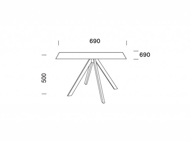 Столик ламинированный журнальный Tower 690х690х500 мм