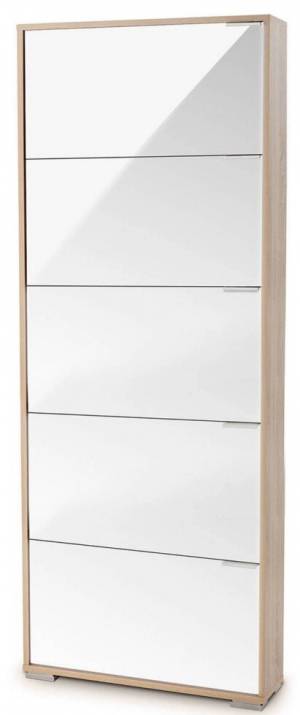 Обувница Viva-5LW дуб сонома/белое стекло