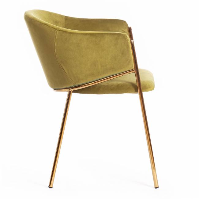 Кресло KRONOS (mod. 8158) зеленый/золотые ножки металл/вельвет