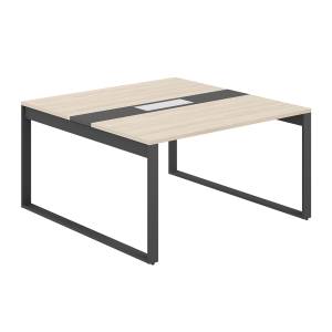 AG.2-1414.AR.72.AN.AN / Стол для переговоров 1400х1438х750 / профиль О-образный: 70х20 антрацит; лючок: серебро; столешница: ак.равелло вставка антрацит