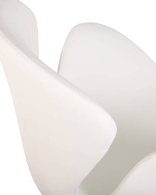 Кресло дизайнерское DOBRIN SWAN, белый кожзам P23, золотое основание