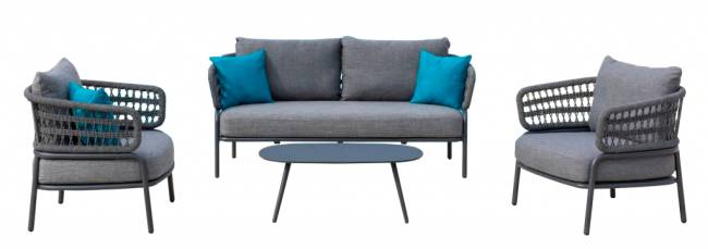 Комплект плетеной лаунж мебели Bled антрацит 3470х1750х770 мм