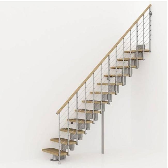 Модульная лестница Komoda 89 прямая Черный, Натуральный