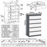 Узкий комод пять ящиков Мори МК700.5 цвет графит/белый