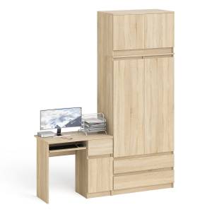 Стол компьютерный МС-1 правый со шкафом на 900 с антресолью Мори цвет дуб сонома