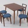 Стол Монте 120 орех со стульями Франк Орех рогожка синий Стол Монте 120 орех со стульями Франк Орех рогожка синий