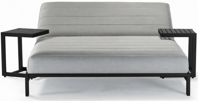 Лаунж-лежак двухместный Bite антрацит, темно-серый 2030х1440х800 мм