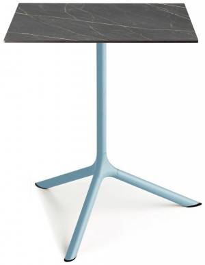 Стол ламинированный обеденный Tripe Maxi голубой, черный мрамор Сахара 700х700х740 мм