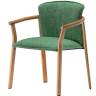 Кресло деревянное с подушкой Lamorisse Wood орех, зеленый 650х590х790 мм
