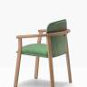 Кресло деревянное с подушкой Lamorisse Wood орех, зеленый 650х590х790 мм