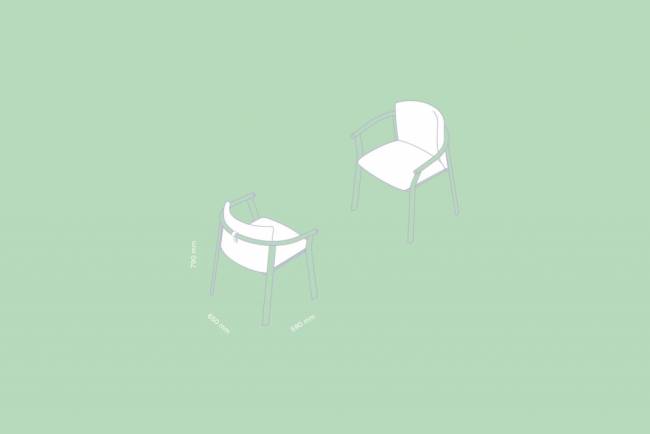 Кресло деревянное с подушкой Lamorisse Wood орех, зеленый 650х590х790 мм