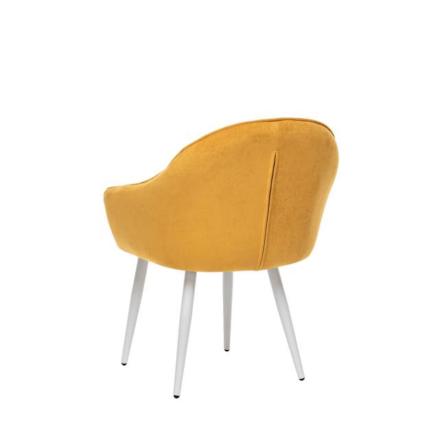 Стул с подлокотниками Leset Вайд, каркас Белый, велюр Горчица Горчица Белый Стул с подлокотниками Leset Вайд, каркас Белый, велюр Горчица Горчица Белый