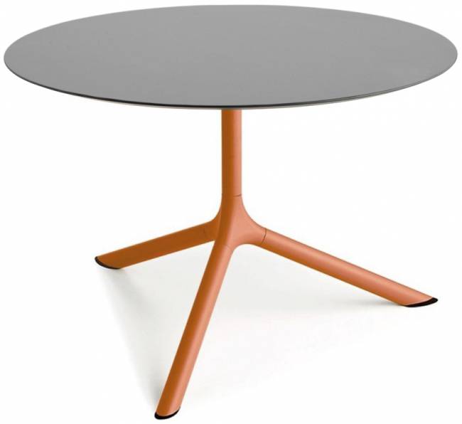 Столик ламинированный кофейный Tripe Maxi терракотовый, светло-серый Ø800х510 мм