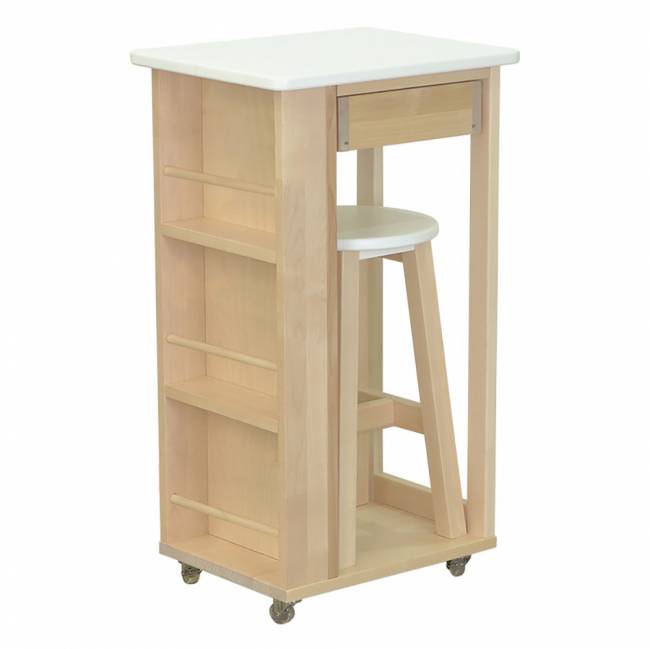 Тумба с табуретом белый/лак Тумба с табуретом белый/лак