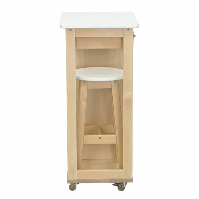 Тумба с табуретом белый/лак Тумба с табуретом белый/лак