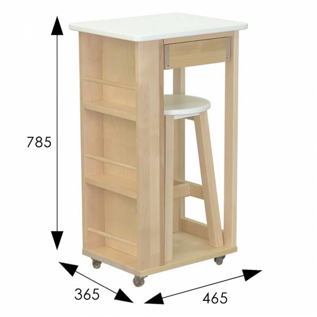 Тумба с табуретом белый/лак Тумба с табуретом белый/лак