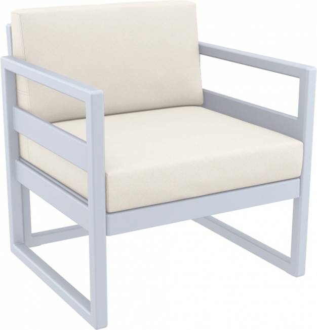 Комплект пластиковой мебели Mykonos серебристый, бежевый