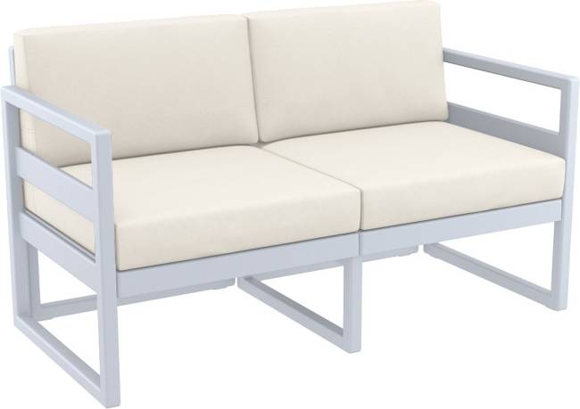 Комплект пластиковой мебели Mykonos серебристый, бежевый