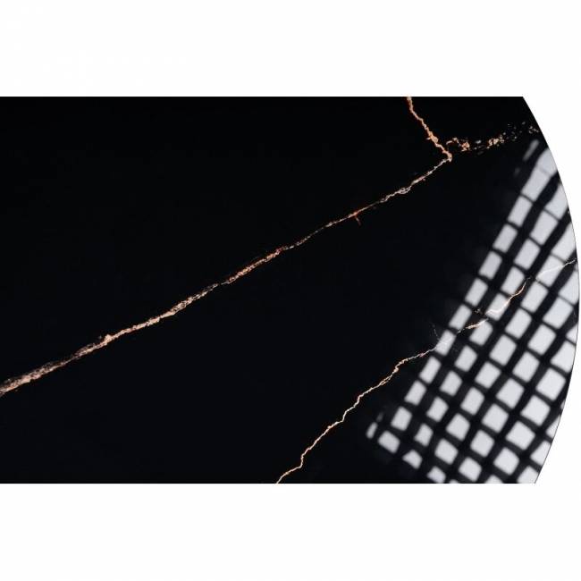 Стеклянный стол Анселм обсидиан / черный / золото