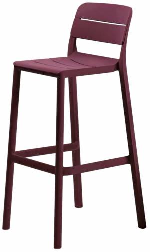 Стул пластиковый барный Cassia Stool бургунди 490х485х1000 мм