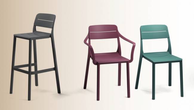 Стул пластиковый барный Cassia Stool бургунди 490х485х1000 мм