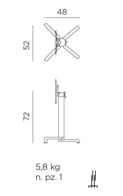 Подстолье металлическое складное Scudo Special тортора 520х480х720 мм