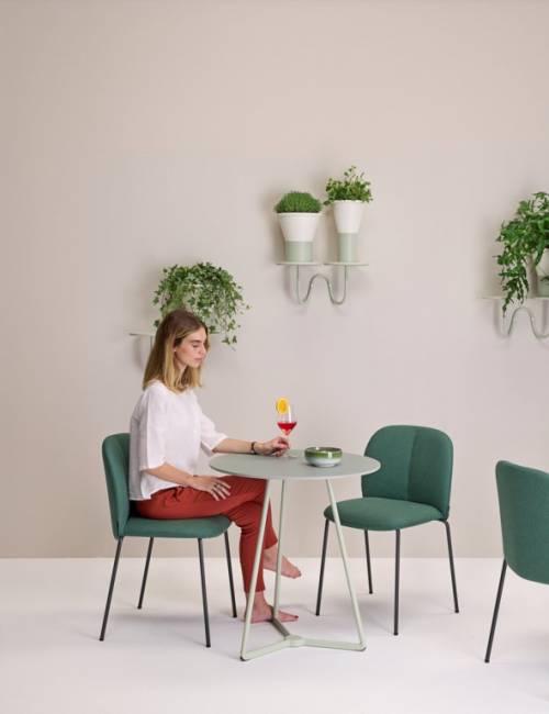 Стул с обивкой Mentha Pop антрацит, зеленый 500х550х820 мм